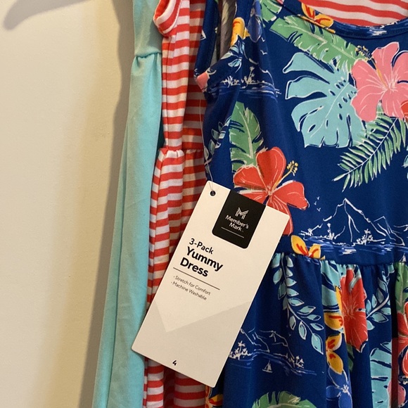 NWT New with tags Member’s Mark 3 pack yummy dress Size 4 Toddler Girl Bundle - Picture 4 of 4